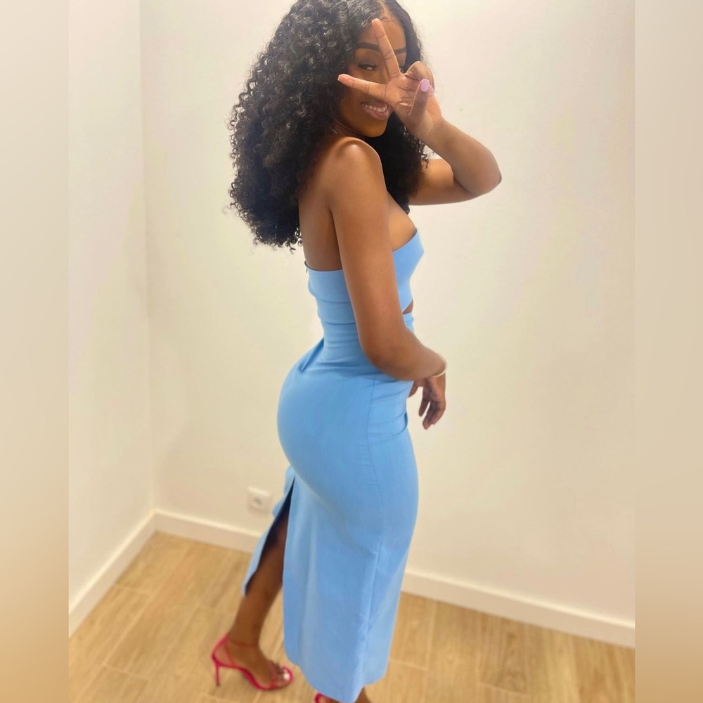 Zara Blue Cut Out Dress - Picture 14 of 17